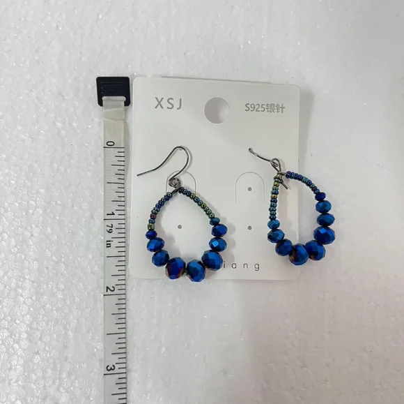 18 Sets Style Earrings Boho Gold Silver Blue Purple Dangling Round Dot - Picture 3 of 10